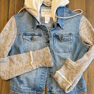 American Eagle Outfitters Blue and Gray Kids Jean Jacket
